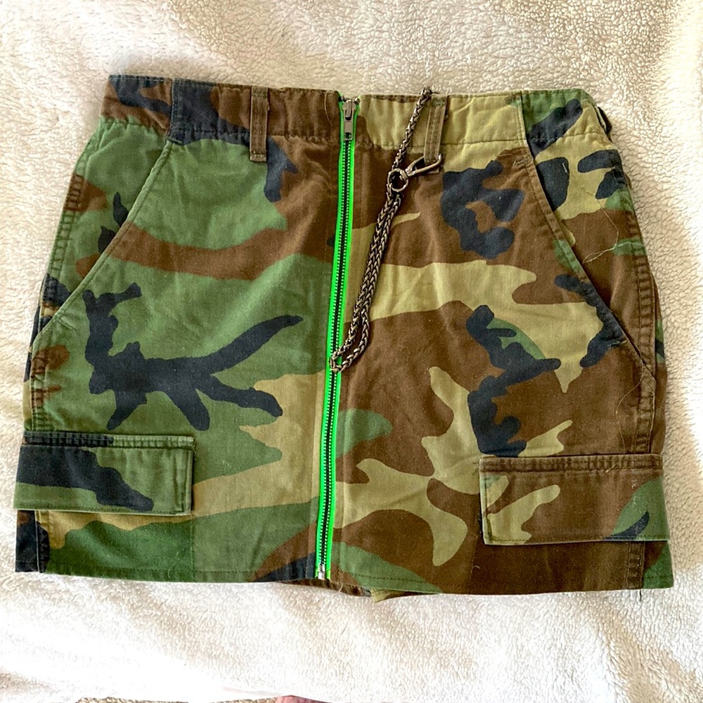 Furst of a Kind Camo Miniskirt